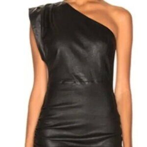 IRO Apria one shoulder leather dress - size 40 - NWT